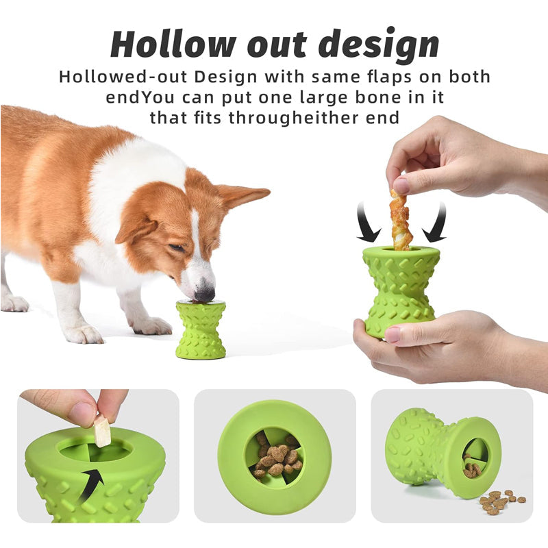 Dog Chew Toy - Natural Rubber Teeth Cleaning - Green