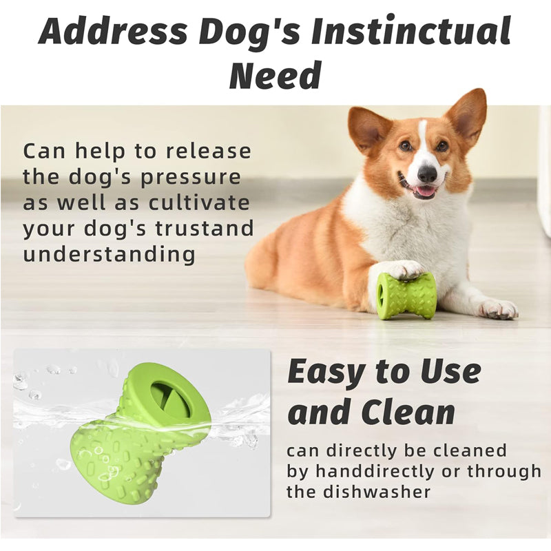 Dog Chew Toy - Natural Rubber Teeth Cleaning - Green