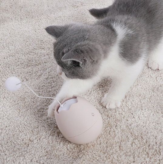 Cat Toy - ABS Cotton Ball Interactive Knot Toy - Green / Pink / White - 7x7x9cm