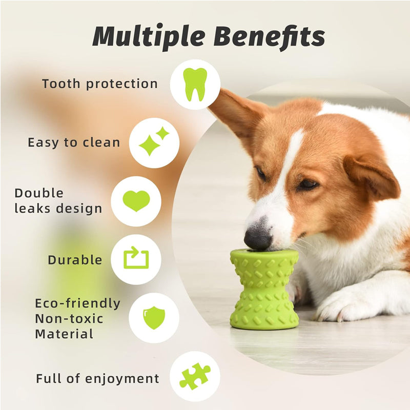 Dog Chew Toy - Natural Rubber Teeth Cleaning - Green