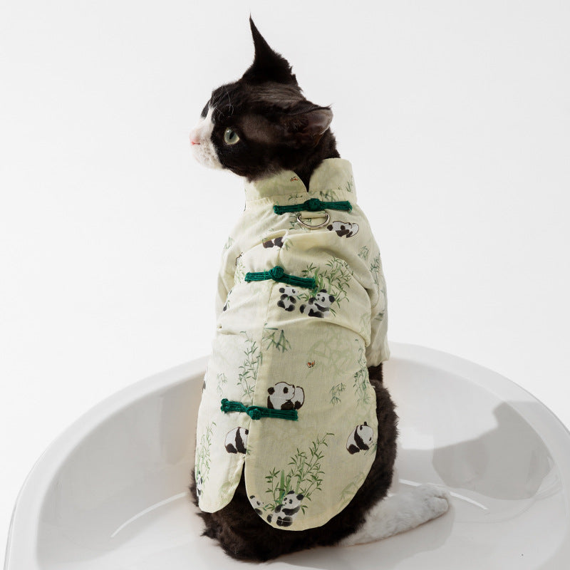 Cat Dress - Chinese Style Panda Woven Fabric - National Style Tassel - XS to XL