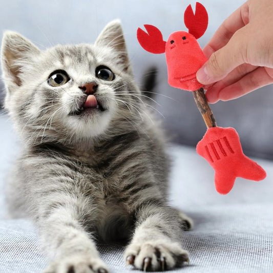 Cat Toy - Silvervine Chew Stick Plush Teaser - Dinosaur / Giraffe / Lobster / Pig