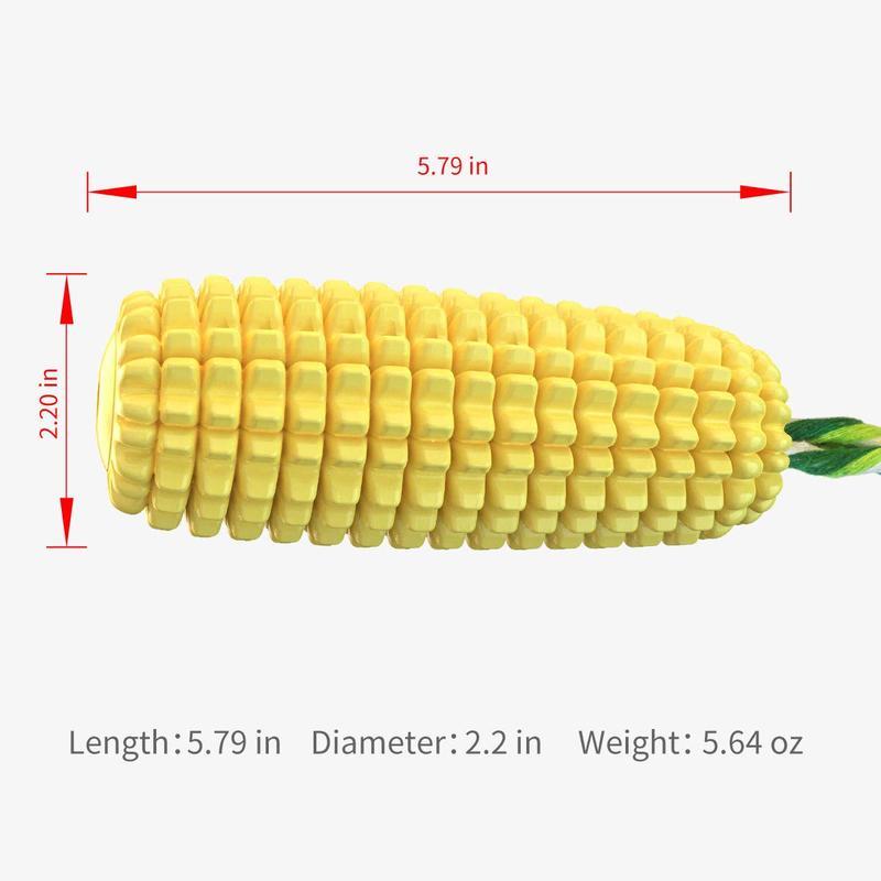 Dog Chew Toy - TPR Squeaky Corn Stick Rope - Yellow