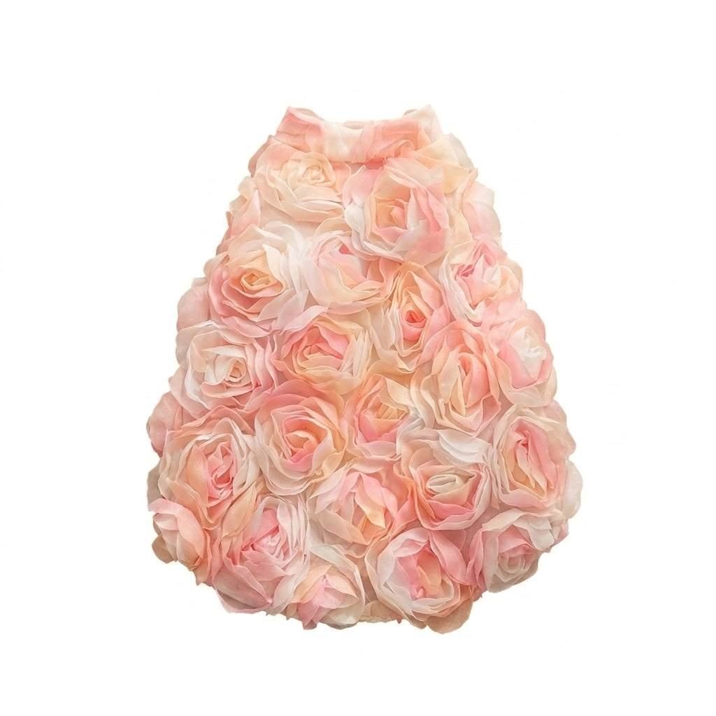 Cat Dress - Double-Layer Mesh 3D Rose Princess - Pink - S to XXL