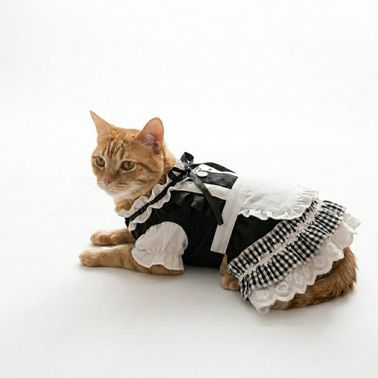 Cat Dress - Polyester Leisure Princess - Black / Blue - XS to XXL